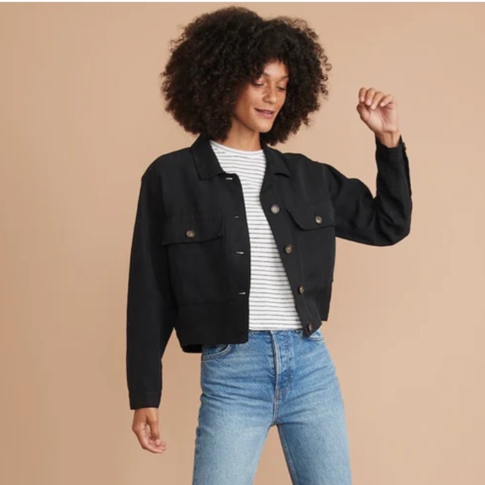 NWTO! Marine Layer cropped jacket. Hand dyed black!